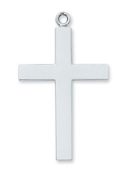 Sterling Silver Lords Prayer Cross 24-inch Chain-inch
