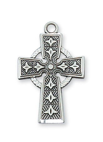 Sterling Silver Celtic Cross with 18-inch Chain