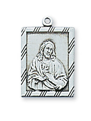 Sterling Silver Sacred Heart 18Ch/Bx-inch