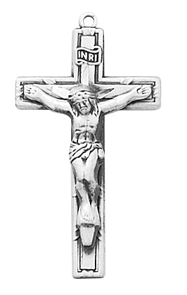 Sterling Silver Small Crucifix 18-inch Chain and Box