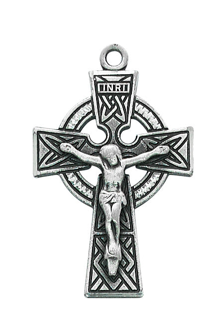 Sterling Silver Celtic Crucifix 24-inch Chain