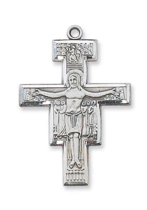 Sterling Silver San Damiano Crucifix with 20-inch Chain