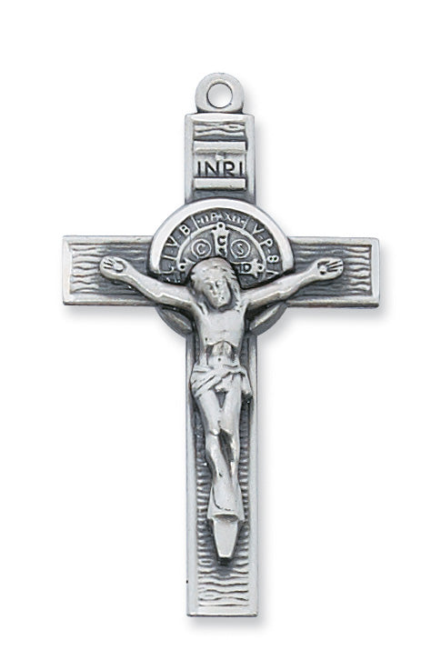 Sterling Silver Saint Benedict with 24-inch Chain
