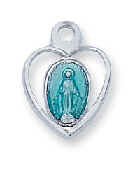 Sterling Silver Miraculous with Blue Enamel 16 Ch-inch