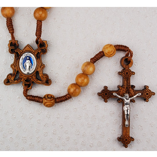 8MM Olive Wood Miraculous Rosary
