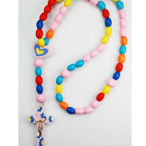 Multi Color Wood Baby Rosary