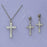 Rf Crucifix and Earring Set