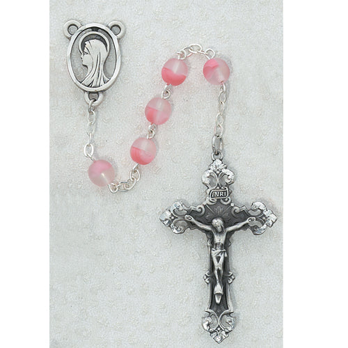 7MM Frosted Rose Rosary