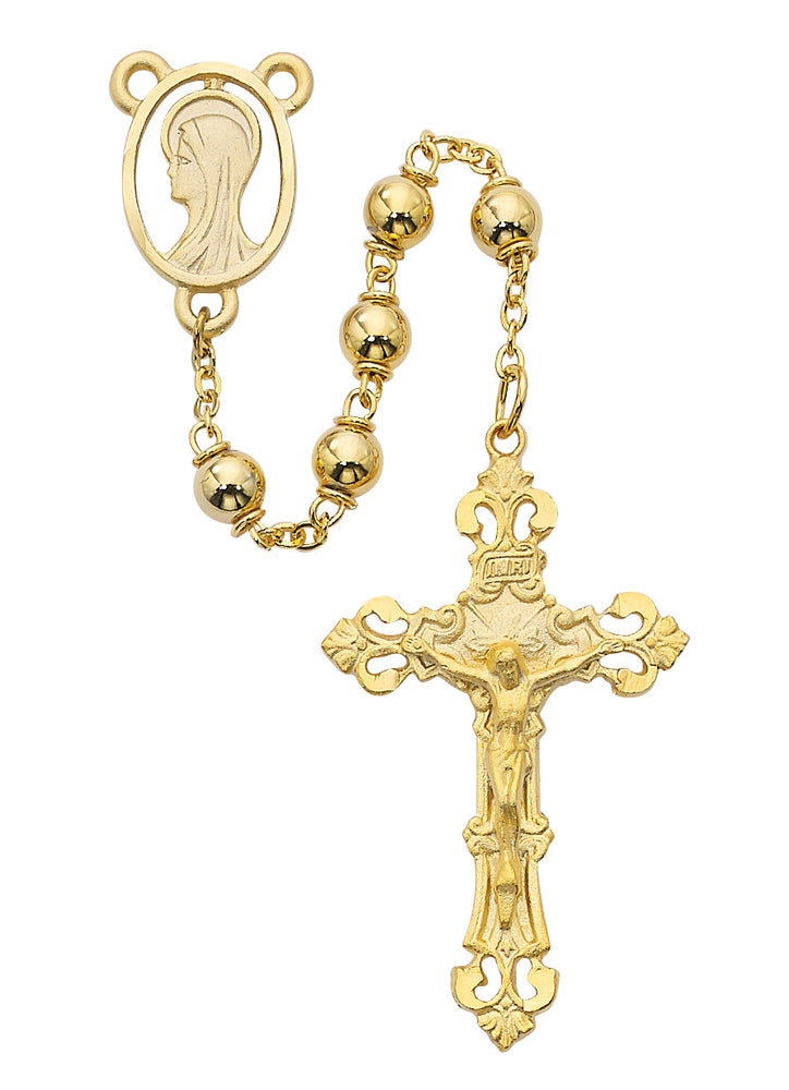 6MM Gold Plate Metal Rosary