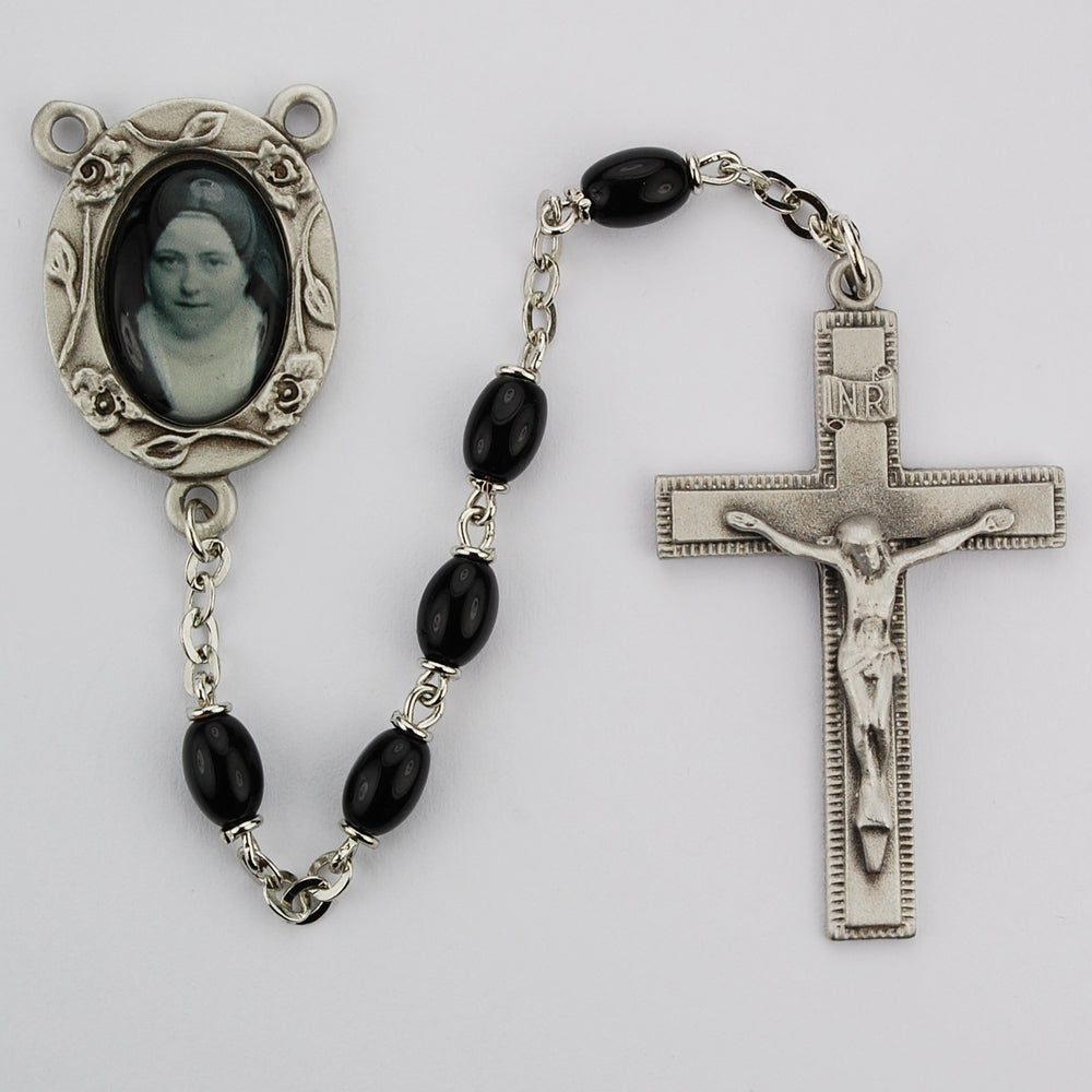 4X6MM Black Saint Therese Rosary