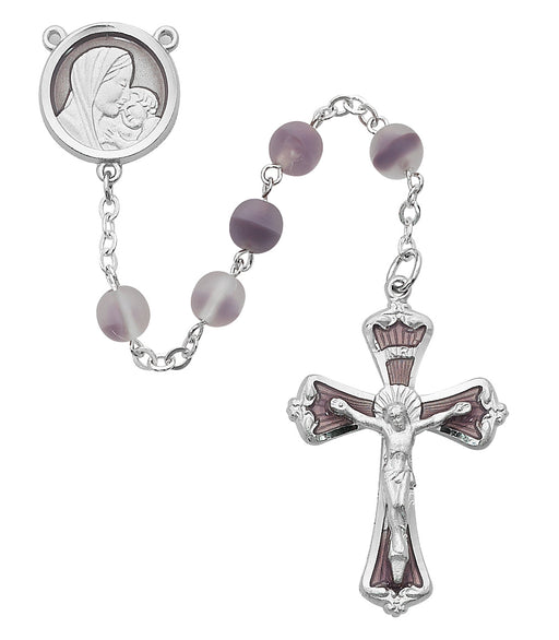 7MM Frosted Lavender Rosary