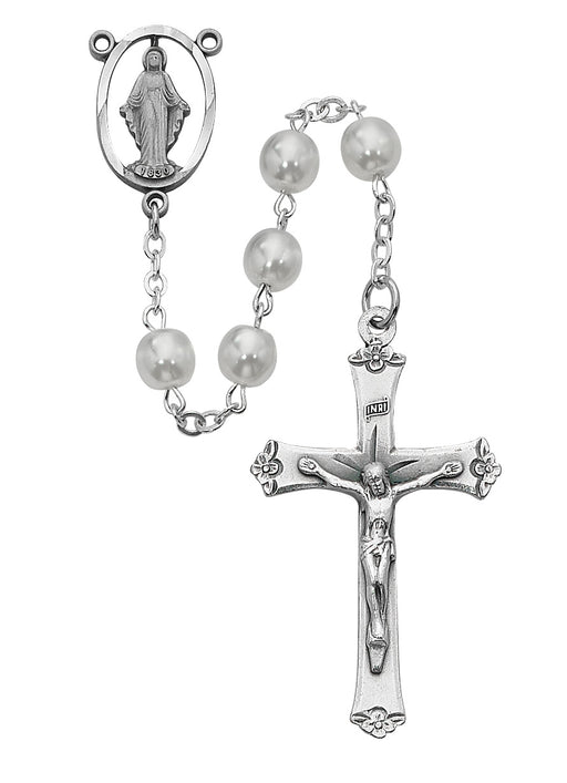 7MM White Pearl Rosary