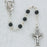 5MM Black Glass Rosary Celtic