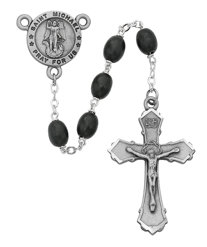 6X8MM Black Saint Michael Rosary
