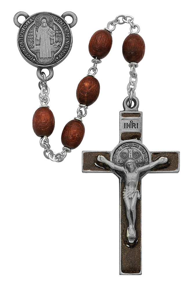7MM Brown Saint Benedict Rosary