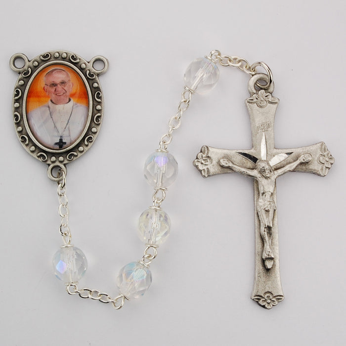 7MM Crystal AB Pope Rosary