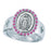 Sterling Silver Miraculous Medal Pink Cubic Zircon Ring Size 6