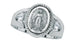 Sterling Silver Miraculous Medal Ring with Two Crystal Cubic Zircon Size 5