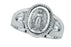 Sterling Silver Miraculous Medal Ring with Two Crystal Cubic Zircon Size 8