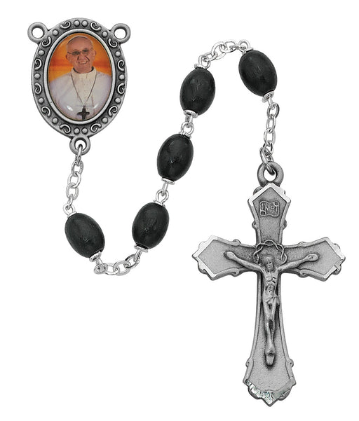 6X8MM Black Bead Pope Rosary