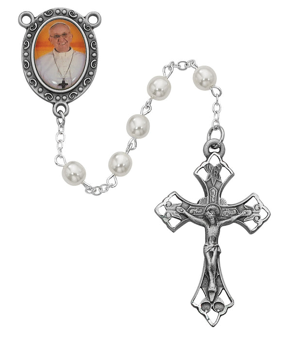 Pewter Pearl Pope Francis Rosary