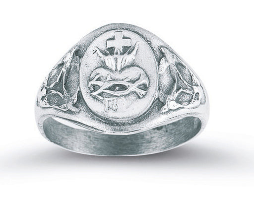 Sterling Silver Sacred Heart of Jesus Ring Size 6