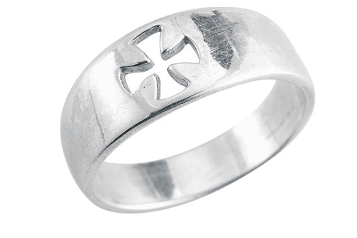 Sterling Silver Pierced Cross -inchFaith-inch Ring Size 5