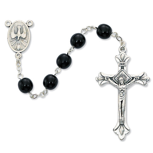 7MM Black Holy Spirt Rosary