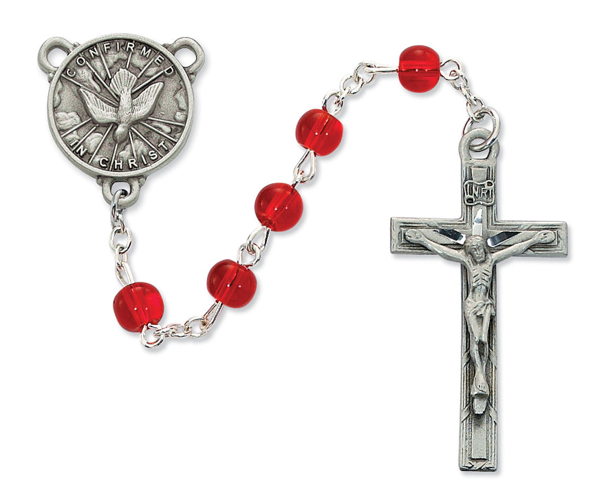 6MM Red Glass H.S. Rosary