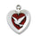 Rf Red Enamel Heart with Dove 18-inch