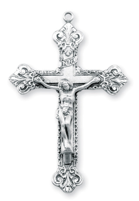 2 1/8-inch Sterling Silver Crucifix with 24-inch Chain