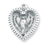 Sterling Silver Heart Shaped Miraculous Medal with 18-inch Chain and Box