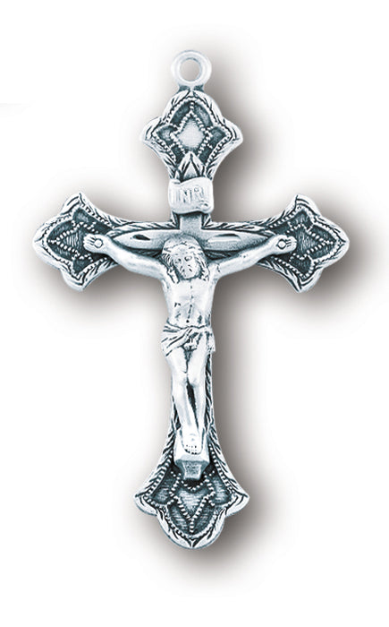 1 7/8-inch Sterling Silver Crucifix with 24-inch Chain