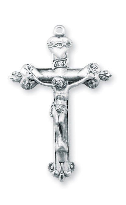 1 5/8-inch Sterling Silver Sacred Heart Crucifix with 24-inch Chain