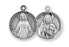13/16-inch Sterling Silver Our Father/Hail Mary Medal with 20-inch Chain