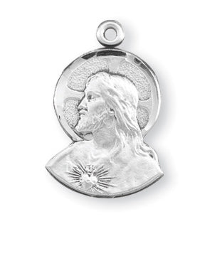 3/4-inch Sterling Silver Scapular Medal with 18-inch Chain