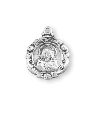 15/16-inch Sterling Silver Scapular Medal with 18-inch Chain