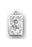 7/8-inch Sterling Silver Square Our Lady of Mt.  Carmel Medal with 18-inch Chain