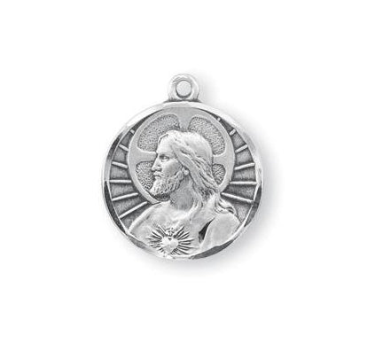 3/4-inch Sterling Silver Scapular Medal with 24-inch Chain