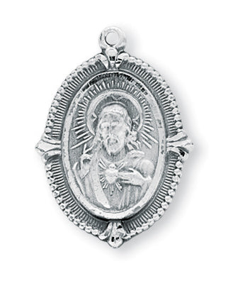 1 1/16-inch Sterling Silver Scapular Medal with 24-inch Chain