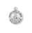 3/4-inch Sterling Silver Round Sacred Heart of Jesus Medal with 18-inch Chain