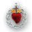 1-inch Sterling Silver Crown of Thorns with Enameled Red Heart and 20-inch Chain