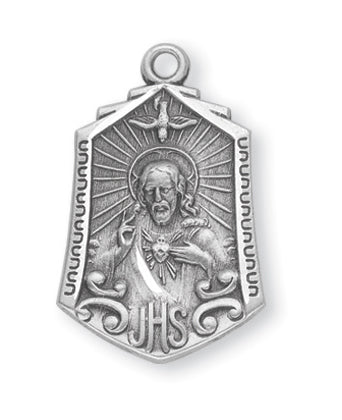 1-inch Sterling Silver Scapular Medal with 24-inch Chain