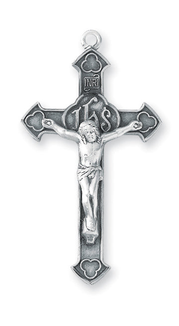 1 3/4-inch Sterling Silver Crucifix with 24-inch Chain