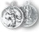 Sterling Silver Round Saint Christopher/Saint Raphael Medal