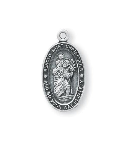 Sterling Silver Oval Saint Christopher Medal
