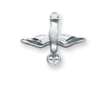 1/2-inch Sterling Silver Holy Spirit Medal with 18-inch Chain