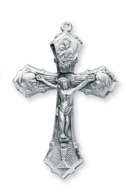 1 3/4-inch Sterling Silver Crucifix with 24-inch Chain