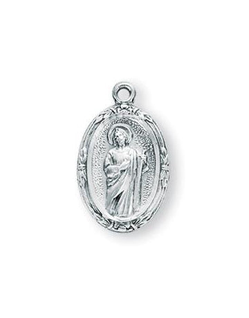 3/4-inch Sterling Silver Saint Jude Medal with 18-inch Chain