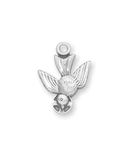 3/4-inch Sterling Silver Holy Spirit Medal with 18-inch Chain